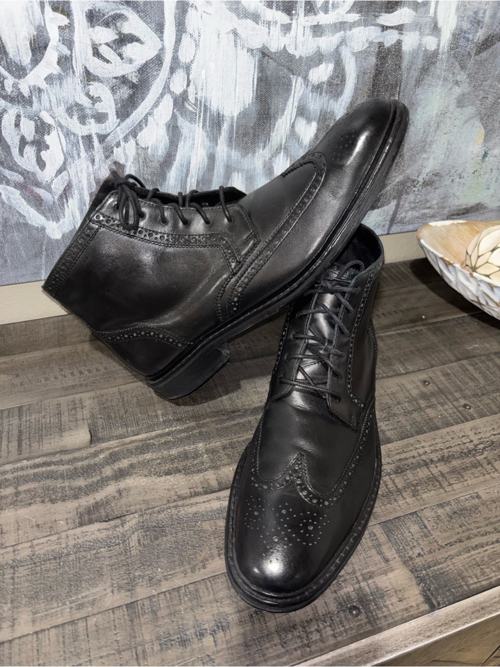 Men's Cole Haan Air Colton LEATHER Wingtip Ankle BOOTS 12M - Picture 5 of 13